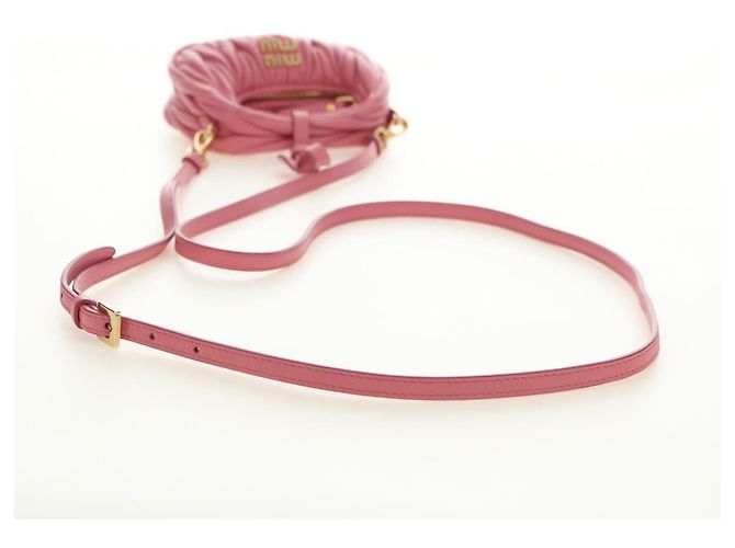 Borsa a tracolla 2way Miu Miu Matelasse Wonder in pelle Pink Gold Auth 182012SAM Rosa D'oro - vista 10