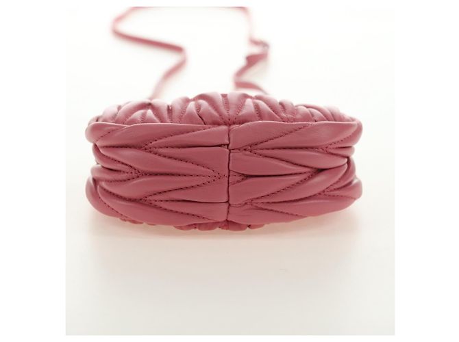 Borsa a tracolla 2way Miu Miu Matelasse Wonder in pelle Pink Gold Auth 182012SAM Rosa D'oro - vista 13