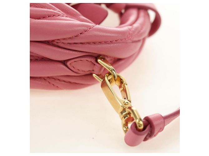 Borsa a tracolla 2way Miu Miu Matelasse Wonder in pelle Pink Gold Auth 182012SAM Rosa D'oro - vista 19