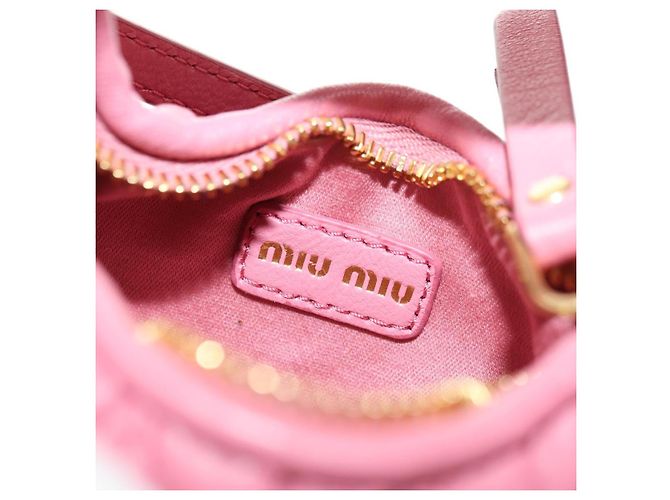 Borsa a tracolla 2way Miu Miu Matelasse Wonder in pelle Pink Gold Auth 182012SAM Rosa D'oro - vista 21