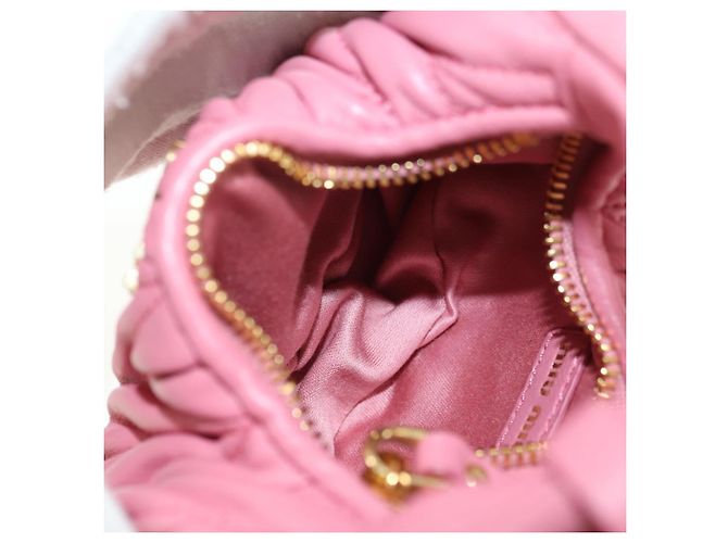 Borsa a tracolla 2way Miu Miu Matelasse Wonder in pelle Pink Gold Auth 182012SAM Rosa D'oro - vista 22