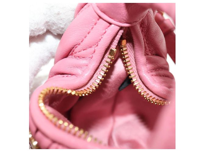 Borsa a tracolla 2way Miu Miu Matelasse Wonder in pelle Pink Gold Auth 182012SAM Rosa D'oro - vista 23