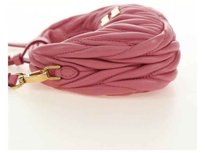 Borsa a tracolla 2way Miu Miu Matelasse Wonder in pelle Pink Gold Auth 182012SAM Rosa D'oro - vista 4