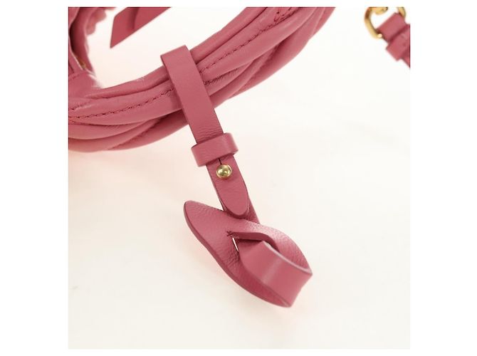 Borsa a tracolla 2way Miu Miu Matelasse Wonder in pelle Pink Gold Auth 182012SAM Rosa D'oro - vista 8