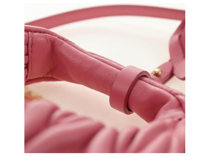 Borsa a tracolla 2way Miu Miu Matelasse Wonder in pelle Pink Gold Auth 182012SAM Rosa D'oro - vista 9