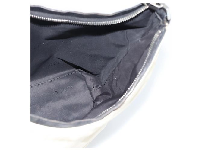 Borsa GUCCI in tela e pelle beige argento 000 0602 Auth ka4572 - vista 18