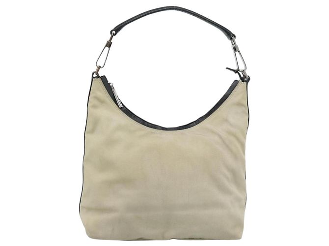Borsa GUCCI in tela e pelle beige argento 000 0602 Auth ka4572 - vista 2