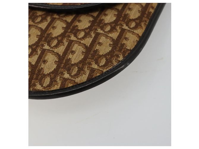 Borsa a tracolla Christian Dior Trotter Canvas Marrone Oro Auth 182147 D'oro - vista 10