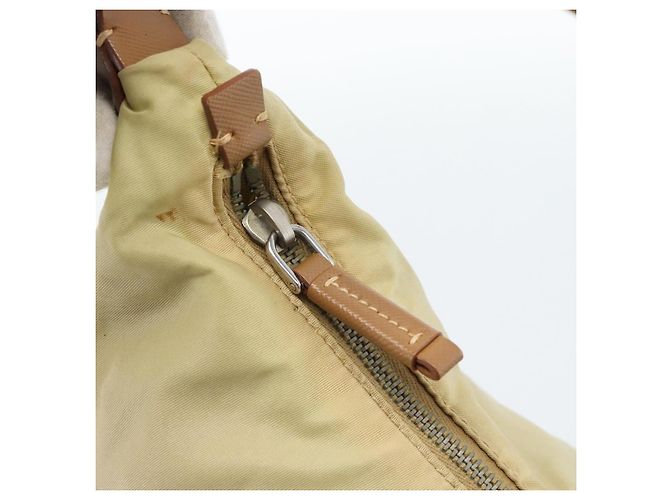 Borsa a Spalla PRADA Nylon Beige Argento Auth 184182A - vista 15