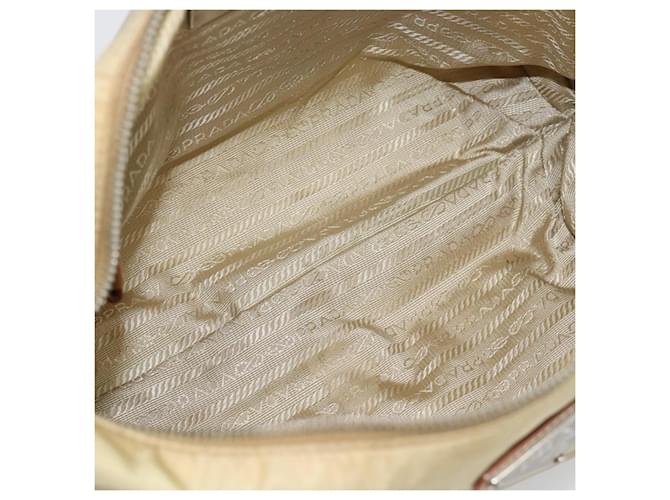 Borsa a Spalla PRADA Nylon Beige Argento Auth 184182A - vista 17