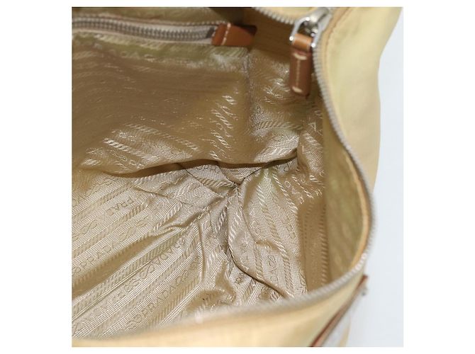 Borsa a Spalla PRADA Nylon Beige Argento Auth 184182A - vista 18