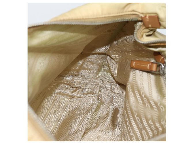 Borsa a Spalla PRADA Nylon Beige Argento Auth 184182A - vista 19