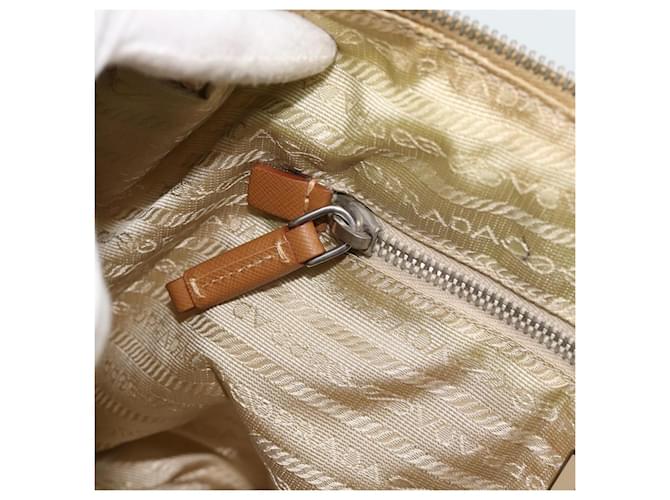 Borsa a Spalla PRADA Nylon Beige Argento Auth 184182A - vista 20