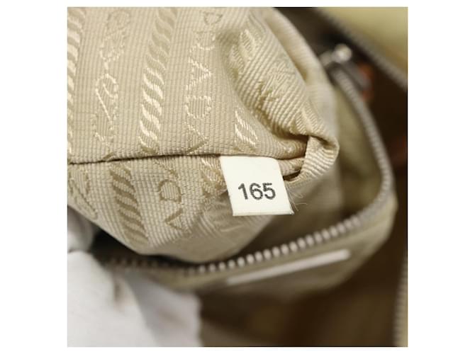 Borsa a Spalla PRADA Nylon Beige Argento Auth 184182A - vista 22