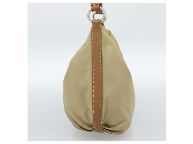 Borsa a Spalla PRADA Nylon Beige Argento Auth 184182A - vista 5