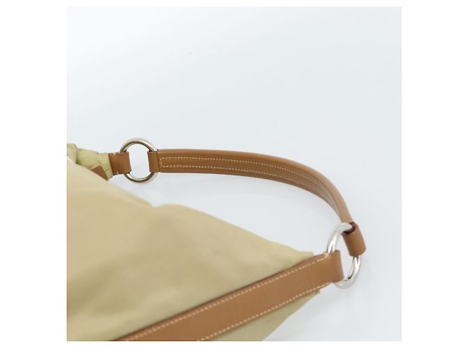 Borsa a Spalla PRADA Nylon Beige Argento Auth 184182A - vista 8