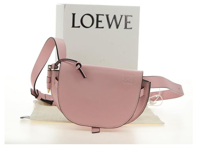 LOEWE Gate Dual Waist bag Leather Pink Gold Auth 182911M Rosa D'oro - vista 12