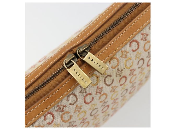 Céline Borsa a tracolla CELINE C Macadam Canvas Beige Oro Auth 184120A D'oro - vista 14