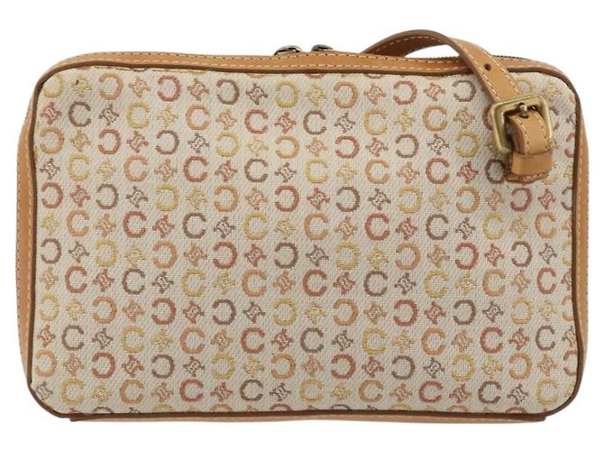 Céline Borsa a tracolla CELINE C Macadam Canvas Beige Oro Auth 184120A D'oro - vista 2