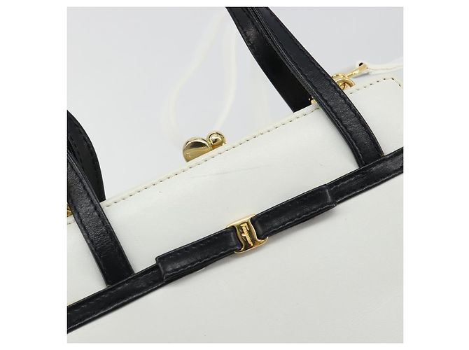 Borsa Salvatore Ferragamo Vala in pelle 2way White Gold ka4614A - vista 16