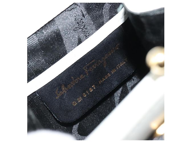 Borsa Salvatore Ferragamo Vala in pelle 2way White Gold ka4614A - vista 17
