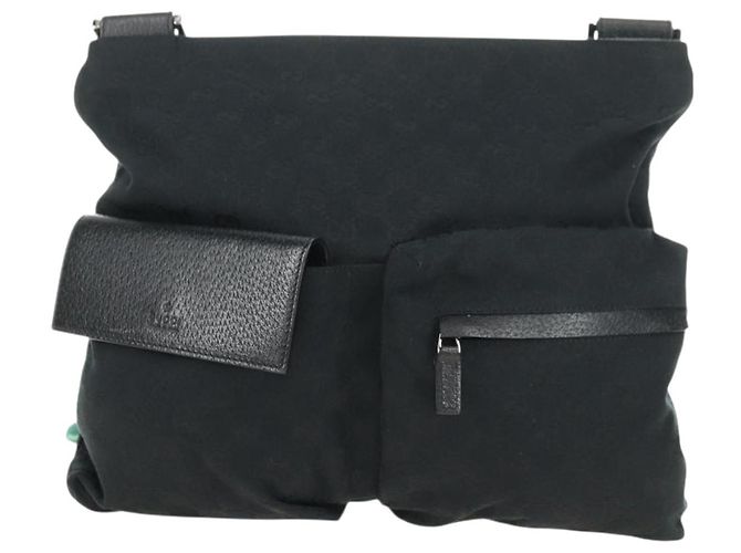 Borsa a tracolla GUCCI Web Sherry Line in tela nera argento 169937 Auth am11677V Nero - vista 2
