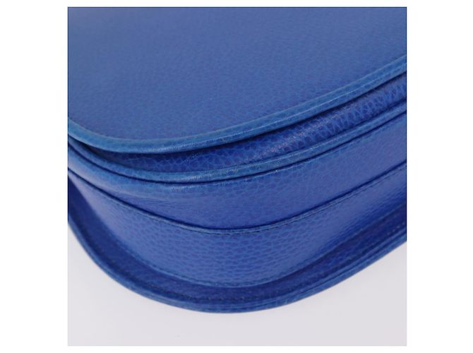 Borsa a tracolla CARTIER Must Line in pelle blu e oro Auth 183718V D'oro - vista 10