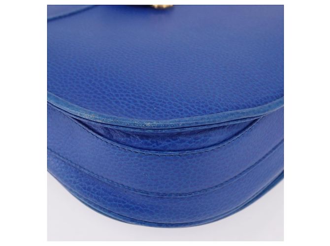 Borsa a tracolla CARTIER Must Line in pelle blu e oro Auth 183718V D'oro - vista 12
