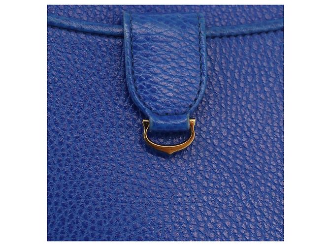 Borsa a tracolla CARTIER Must Line in pelle blu e oro Auth 183718V D'oro - vista 14