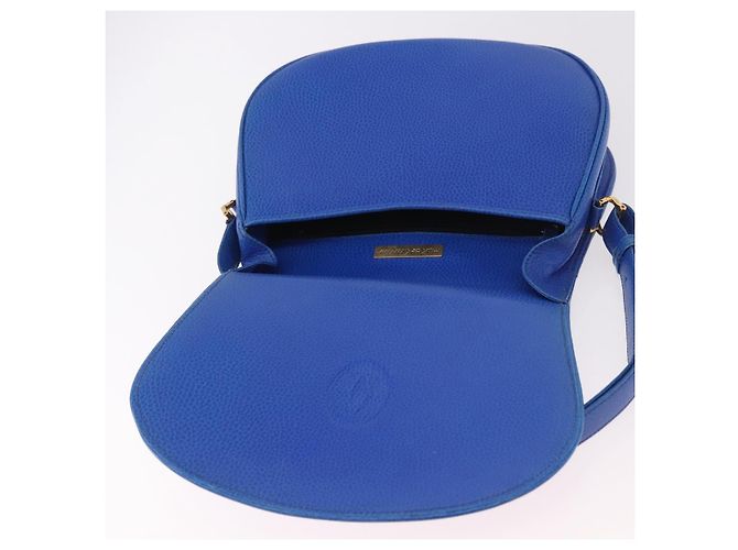 Borsa a tracolla CARTIER Must Line in pelle blu e oro Auth 183718V D'oro - vista 15