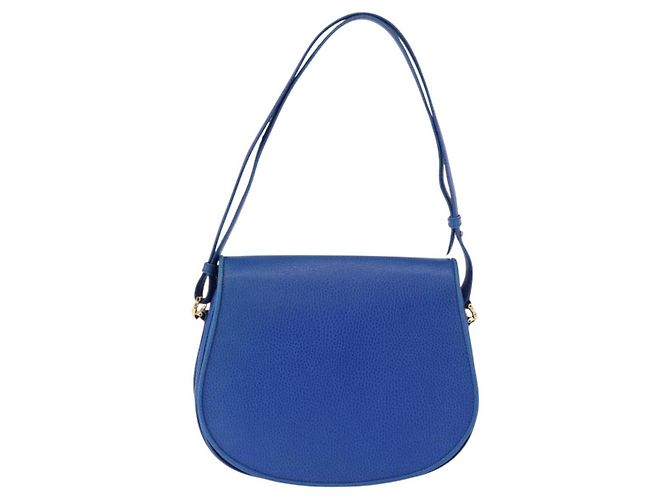 Borsa a tracolla CARTIER Must Line in pelle blu e oro Auth 183718V D'oro - vista 2