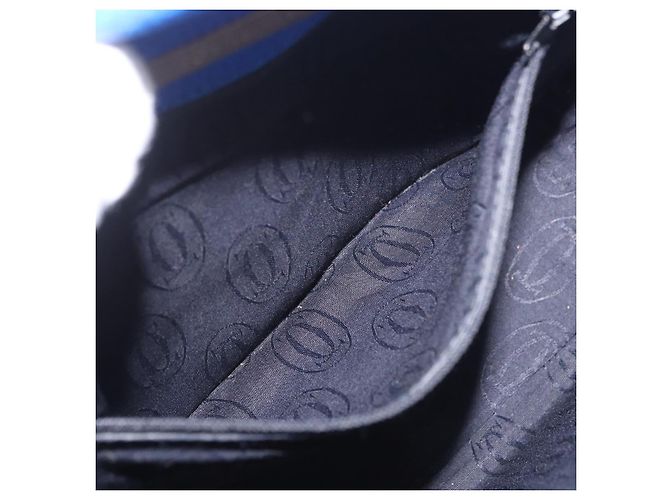 Borsa a tracolla CARTIER Must Line in pelle blu e oro Auth 183718V D'oro - vista 21