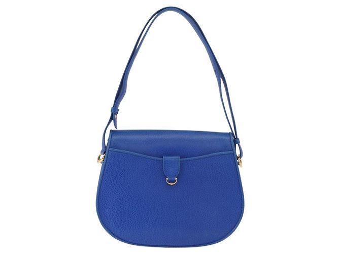 Borsa a tracolla CARTIER Must Line in pelle blu e oro Auth 183718V D'oro - vista 3