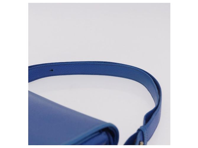 Borsa a tracolla CARTIER Must Line in pelle blu e oro Auth 183718V D'oro - vista 8
