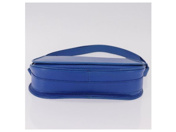 Borsa a tracolla CARTIER Must Line in pelle blu e oro Auth 183718V D'oro - vista 9