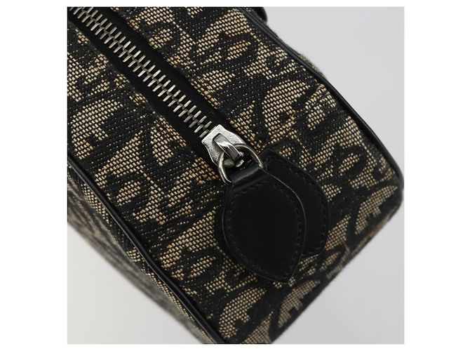 Borsa Christian Dior Trotter Canvas Double Saddle Nera Argento Auth 182186 Nero - vista 15