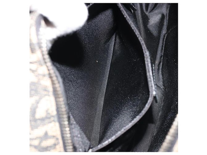 Borsa Christian Dior Trotter Canvas Double Saddle Nera Argento Auth 182186 Nero - vista 21