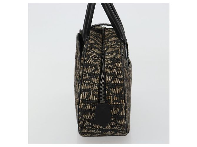 Borsa Christian Dior Trotter Canvas Double Saddle Nera Argento Auth 182186 Nero - vista 4
