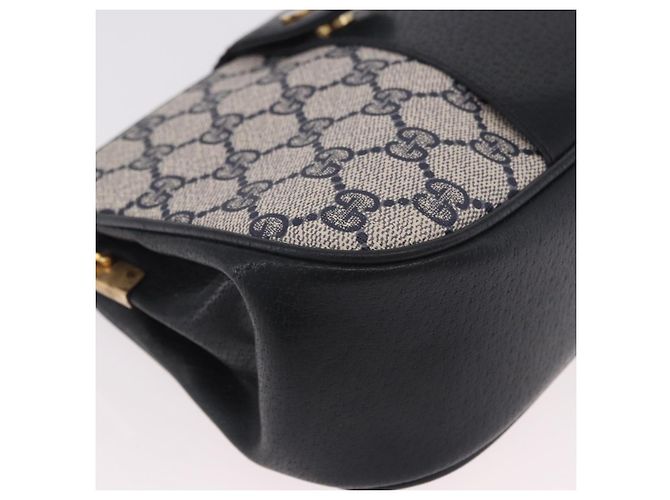 Borsa a tracolla GUCCI GG Supreme Sherry Line PVC Blu Navy Oro 10 02 024 Auth 184481 D'oro - vue 10