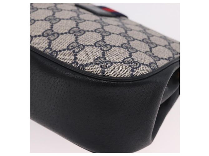Borsa a tracolla GUCCI GG Supreme Sherry Line PVC Blu Navy Oro 10 02 024 Auth 184481 D'oro - vue 13