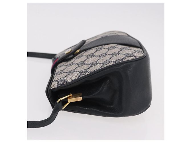 Borsa a tracolla GUCCI GG Supreme Sherry Line PVC Blu Navy Oro 10 02 024 Auth 184481 D'oro - vue 5