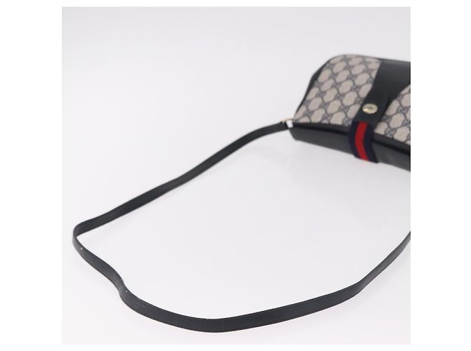 Borsa a tracolla GUCCI GG Supreme Sherry Line PVC Blu Navy Oro 10 02 024 Auth 184481 D'oro - vue 7