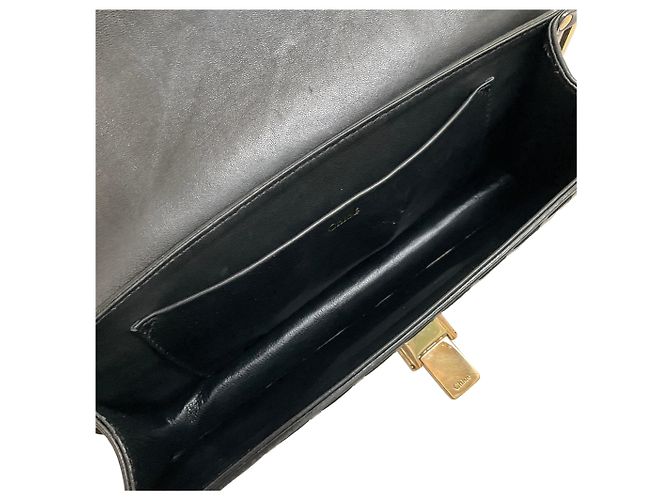 Chloé Clutch intrecciata in pelle nera / scamosciata / serpente Chloe Nero - vista 10