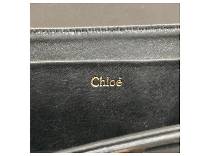 Chloé Clutch intrecciata in pelle nera / scamosciata / serpente Chloe Nero - vista 9