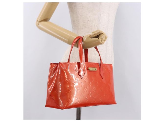 LOUIS VUITTON Monogram Vernis Wilshire PM Borsa Orenge Sunset M93644 Auth 184196 - vista 23