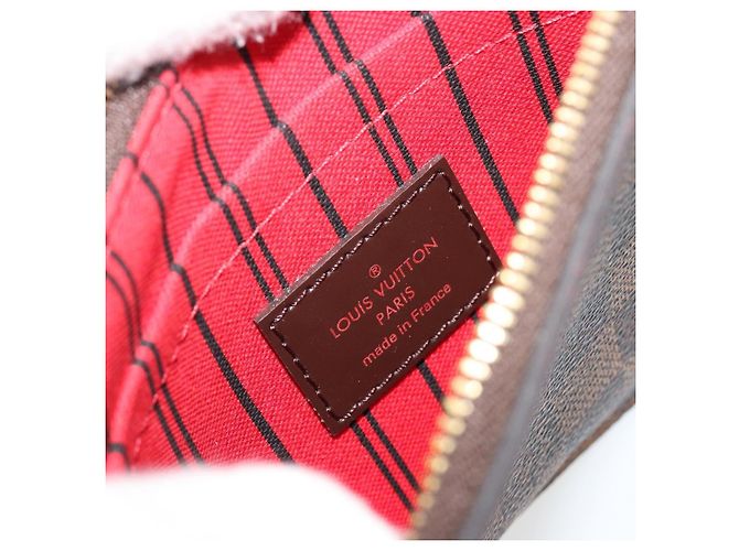 LOUIS VUITTON Damier Ebene Neverfull PM Pouch LV Auth 184121 - vista 10