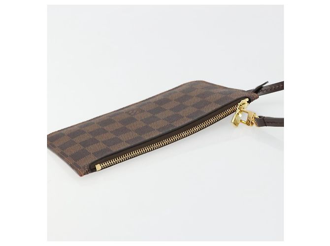 LOUIS VUITTON Damier Ebene Neverfull PM Pouch LV Auth 184121 - vista 5