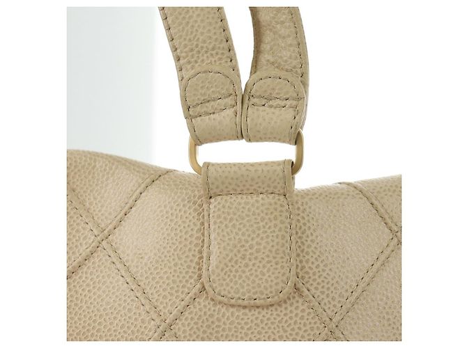 CHANEL Bicolore Backpack Caviar Skin Beige Gold CC Auth 182907V - view 11