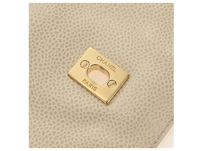 CHANEL Bicolore Backpack Caviar Skin Beige Gold CC Auth 182907V - view 15