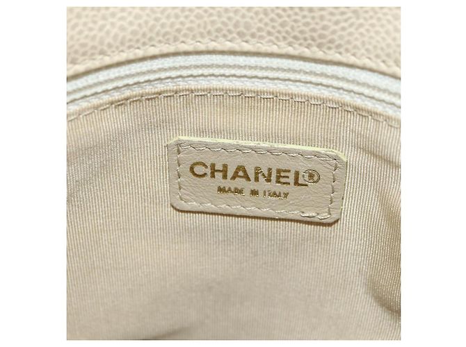 CHANEL Bicolore Backpack Caviar Skin Beige Gold CC Auth 182907V - view 16